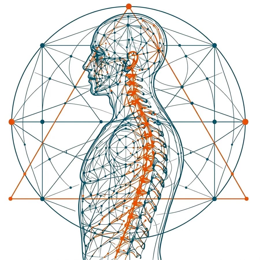 Representation of the structure and alignment of the human body